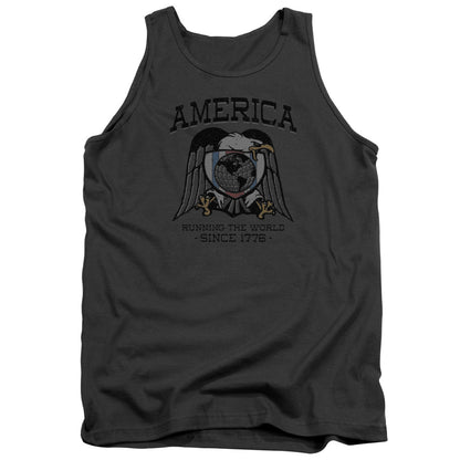 World Leaders Mens Tank Top Shirt Charcoal