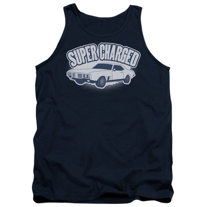 Super Charged Mens Tank Top Shirt Navy