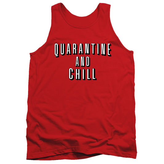 Quarantine And Chill 2 Mens Tank Top Shirt Red