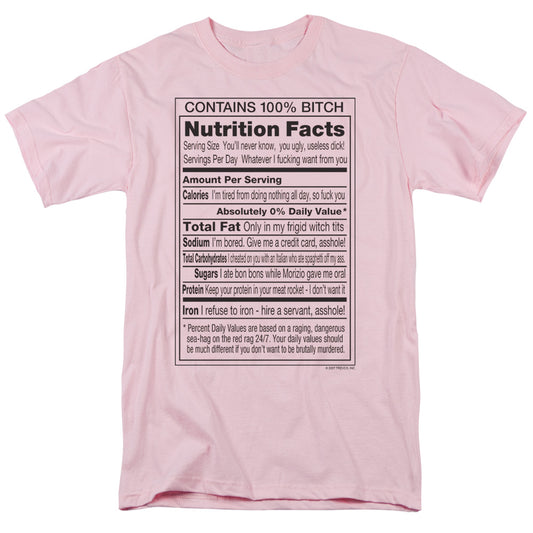 100% Bitch Mens T Shirt Pink