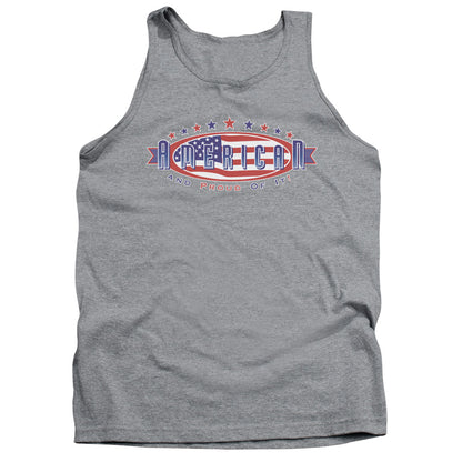 American And Proud Mens Tank Top Shirt Athletic Heather