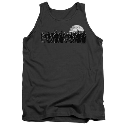 Zombie Moon Mens Tank Top Shirt Charcoal