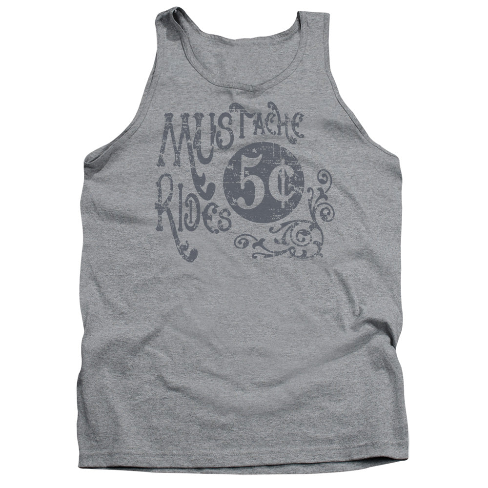 Mustache Rides Mens Tank Top Shirt Athletic Heather