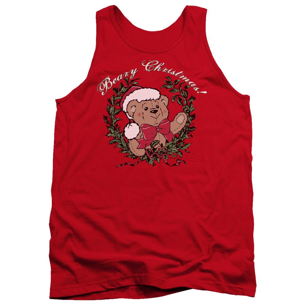 Beary Christmas Mens Tank Top Shirt Red