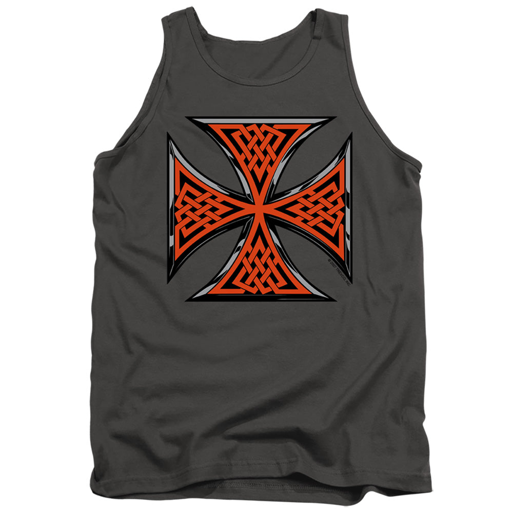 Celtic Iron Cross Mens Tank Top Shirt Charcoal