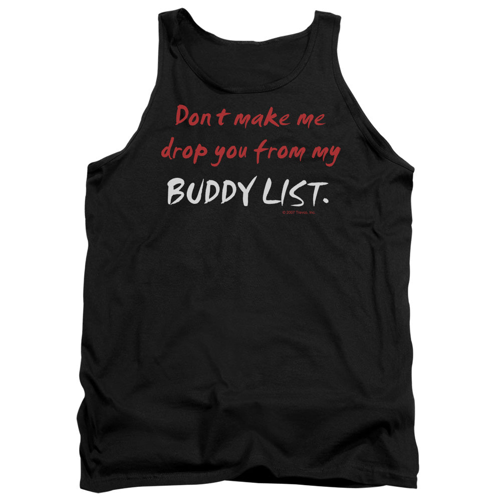 Buddy List Mens Tank Top Shirt Black