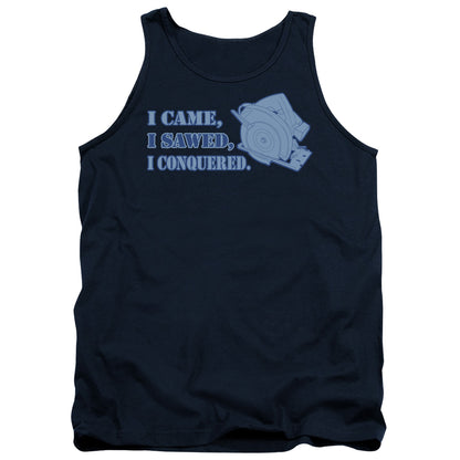 I Came I Sawed Mens Tank Top Shirt Navy