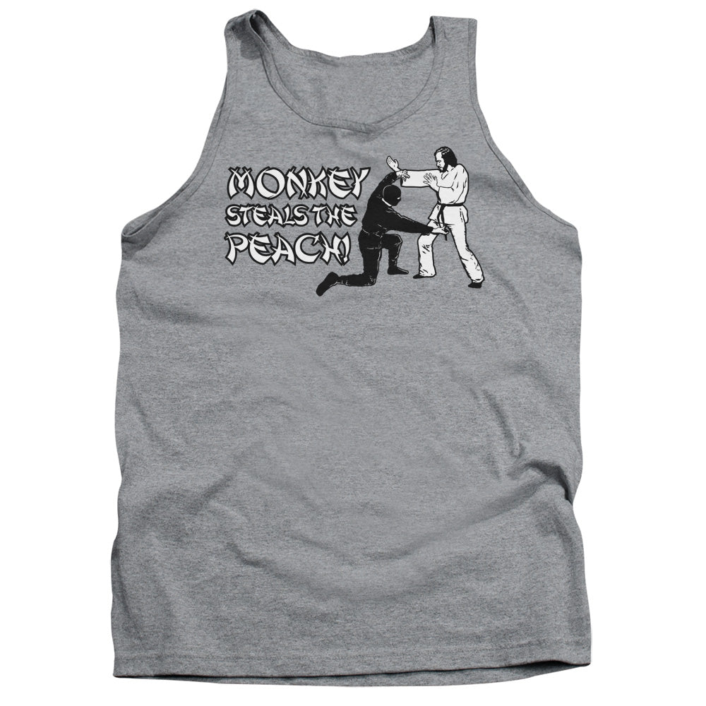 Monkey Steals The Peach Mens Tank Top Shirt Athletic Heather