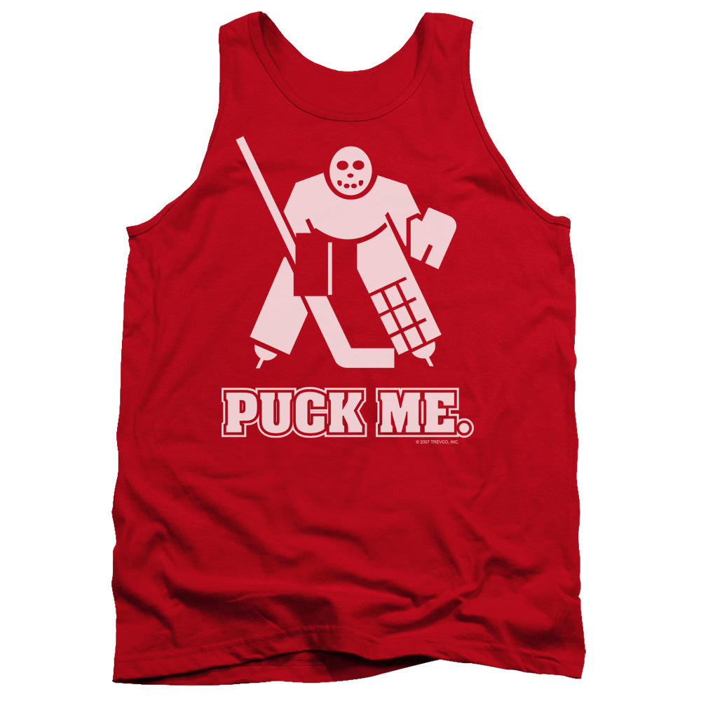 Puck Me Mens Tank Top Shirt Red