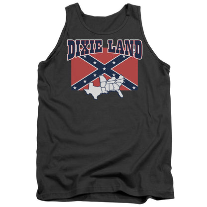 Dixie Land Mens Tank Top Shirt Charcoal