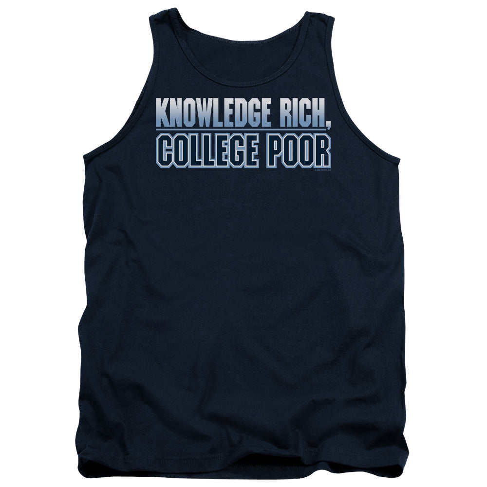 College Poor Mens Tank Top Shirt Navy