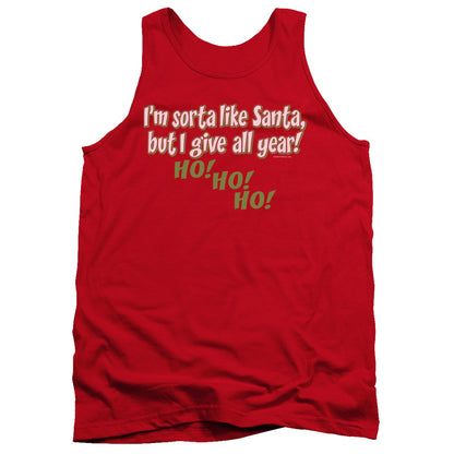 Sorta Like Santa Mens Tank Top Shirt Red