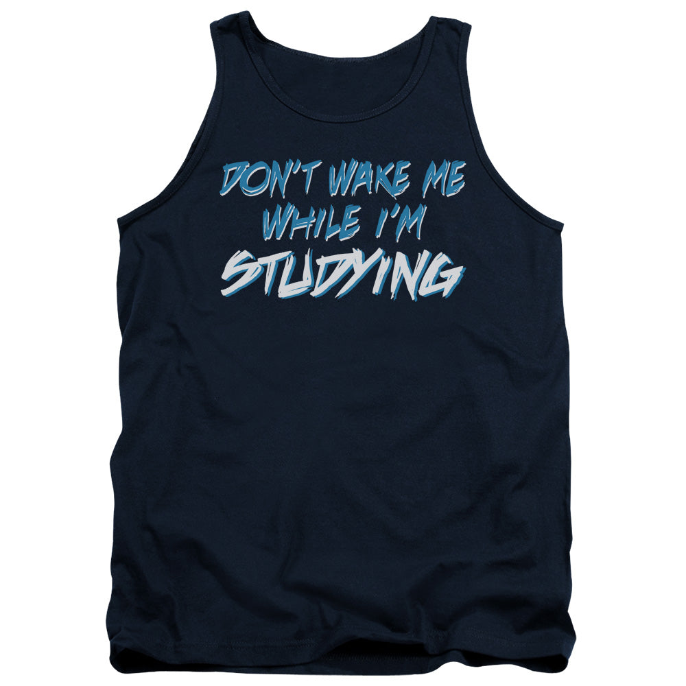 Studying Mens Tank Top Shirt Navy