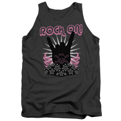 Rock On Mens Tank Top Shirt Charcoal