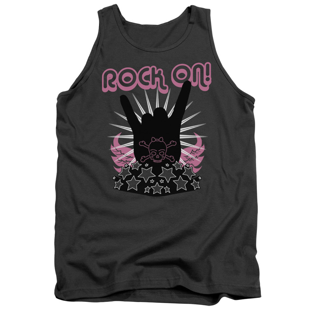 Rock On Mens Tank Top Shirt Charcoal