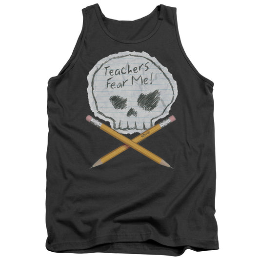 Teachers Fear Me Mens Tank Top Shirt Charcoal