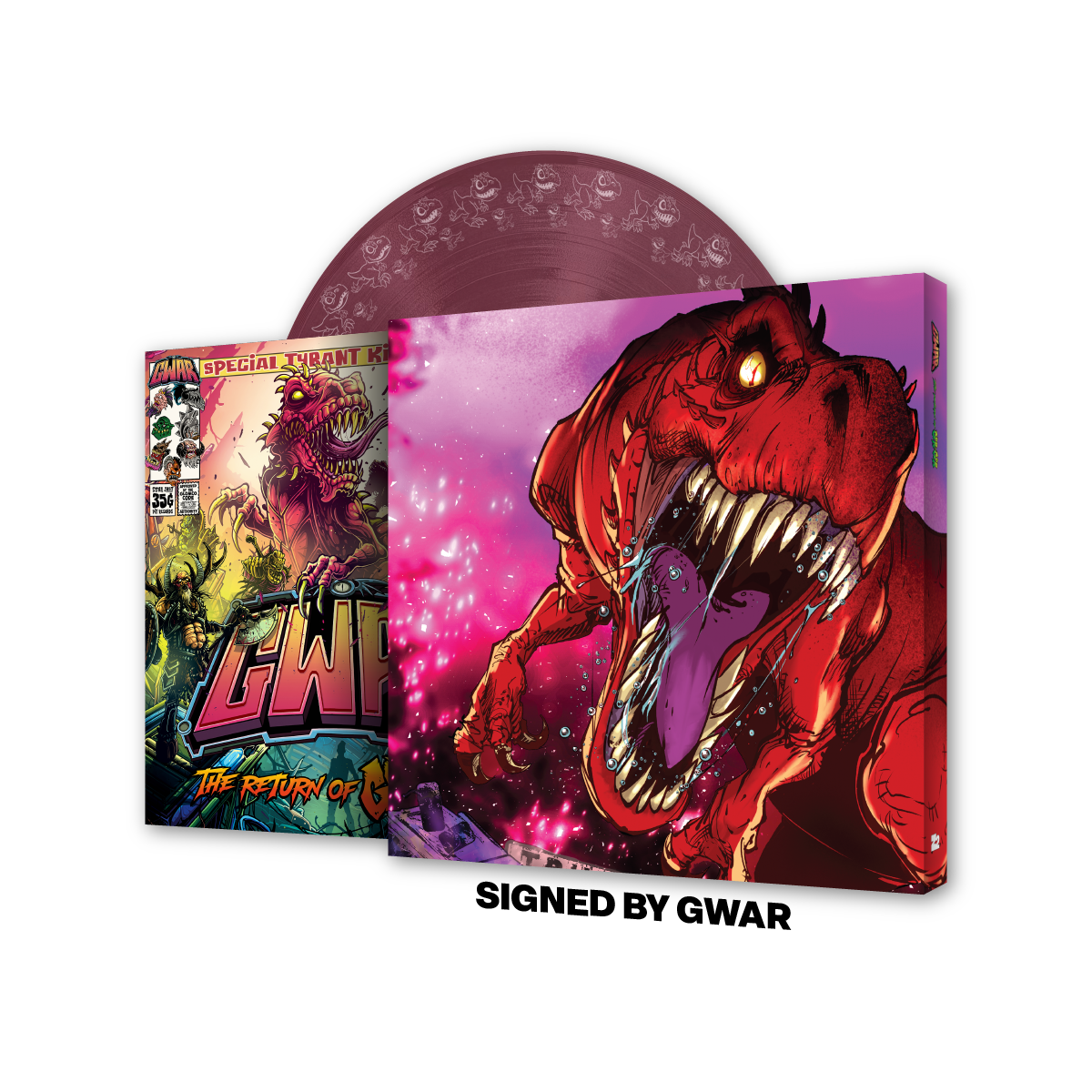 GWAR 'The Return of Gor Gor' Signed Platinum Edition Comic Book + Vinyl Record LP (Limited Edition Fruit Punch)