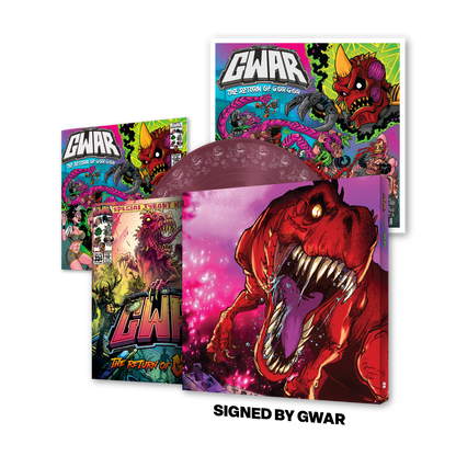 GWAR 'The Return of Gor Gor' Signed Platinum Edition Comic Book + Vinyl Record LP (Limited Edition Fruit Punch)