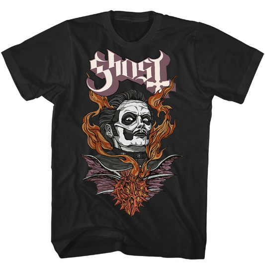 Ghost Copia Flames Mens T Shirt Black