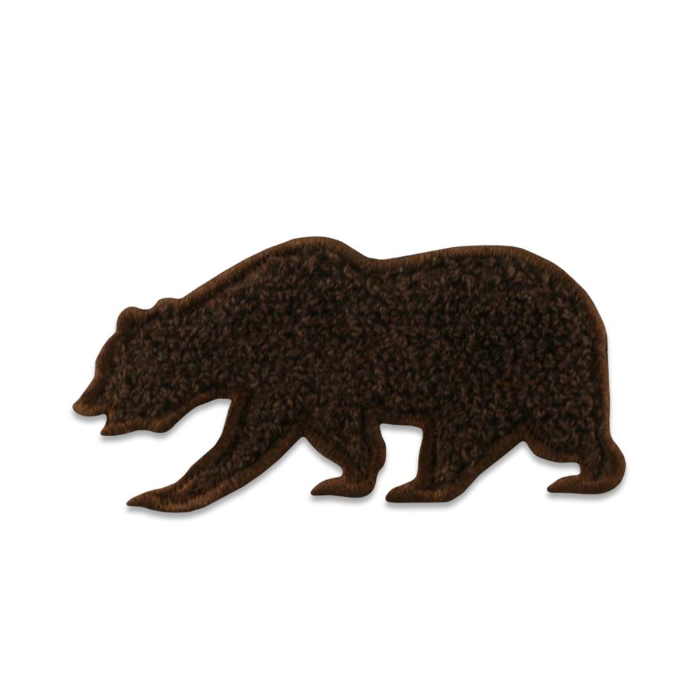 Brown Chenille Removable Bear Patch Grassroots California