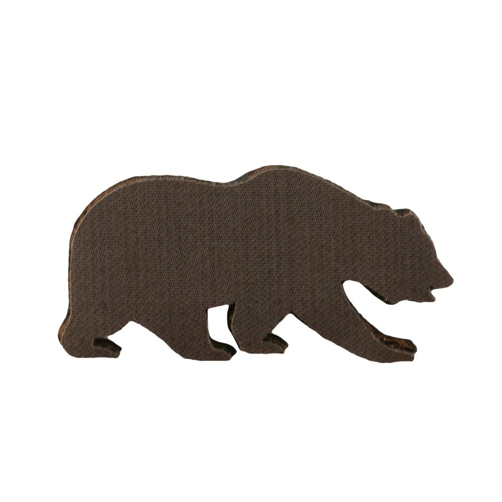 Brown Chenille Removable Bear Patch Grassroots California