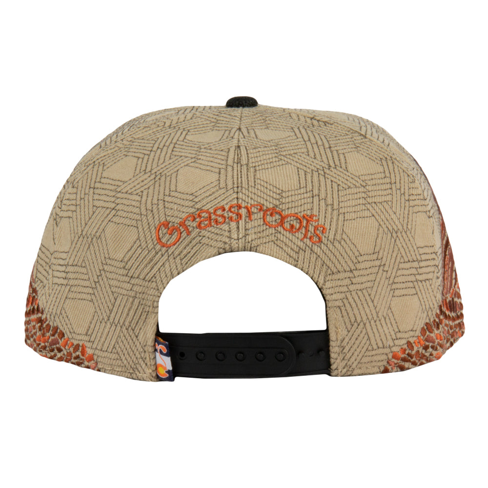 Red Rocks V3 Tan Snapback Hat Grassroots California