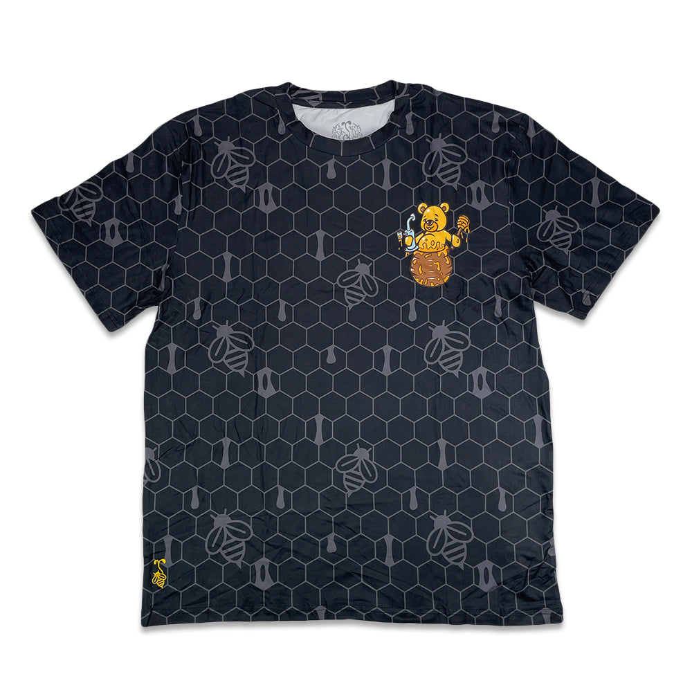 Honey Bear Black Honeycomb T Shirt Grassroots California