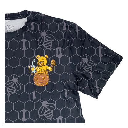 Honey Bear Black Honeycomb T Shirt Grassroots California