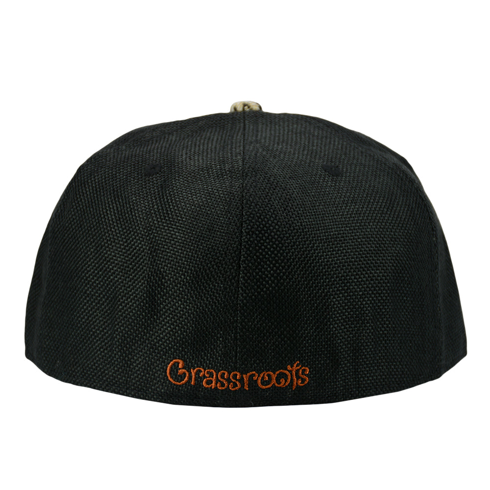 Removable Bear Copper Plateau Black Fitted Hat Grassroots California