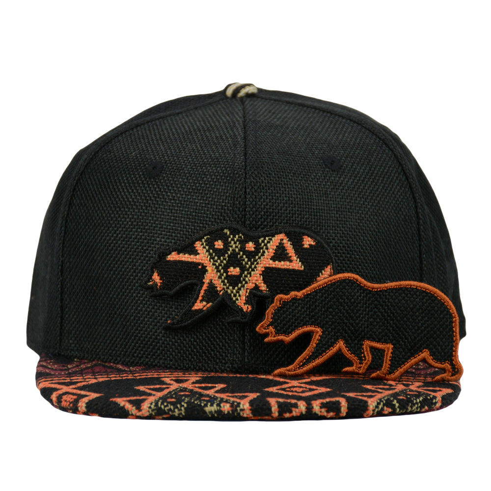 Removable Bear Copper Plateau Black Fitted Hat Grassroots California