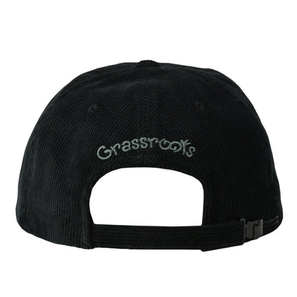 GPaw Black Corduroy Zipperback Hat Grassroots California