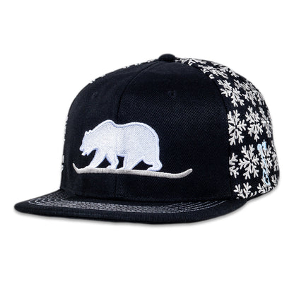 Snowboard Bear Blizzard Snapback Hat Grassroots California