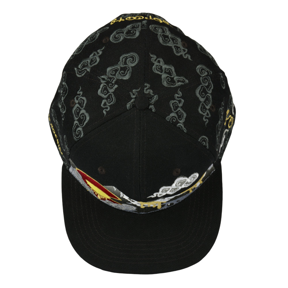 Dabroots Clouds Allover Black Snapback Hat Grassroots California