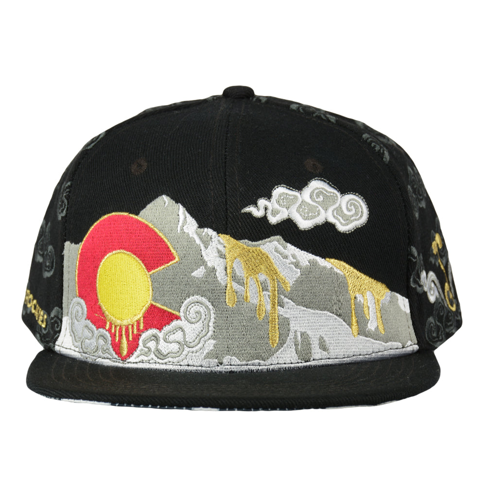 Dabroots Clouds Allover Black Snapback Hat Grassroots California