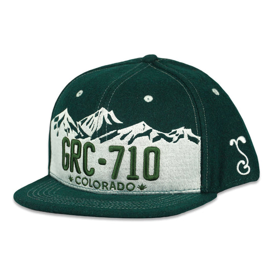 GRC 710 Native Plates Green Snapback Hat Grassroots California