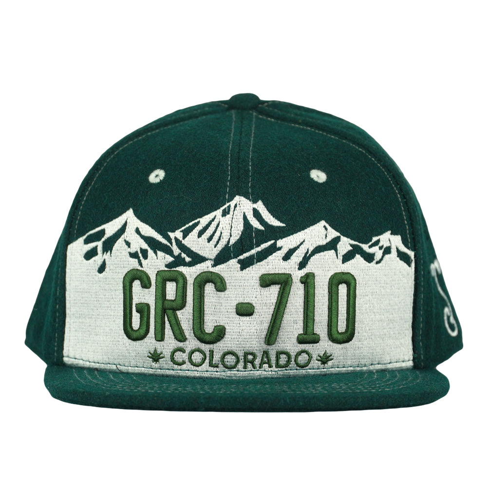 GRC 710 Native Plates Green Snapback Hat Grassroots California