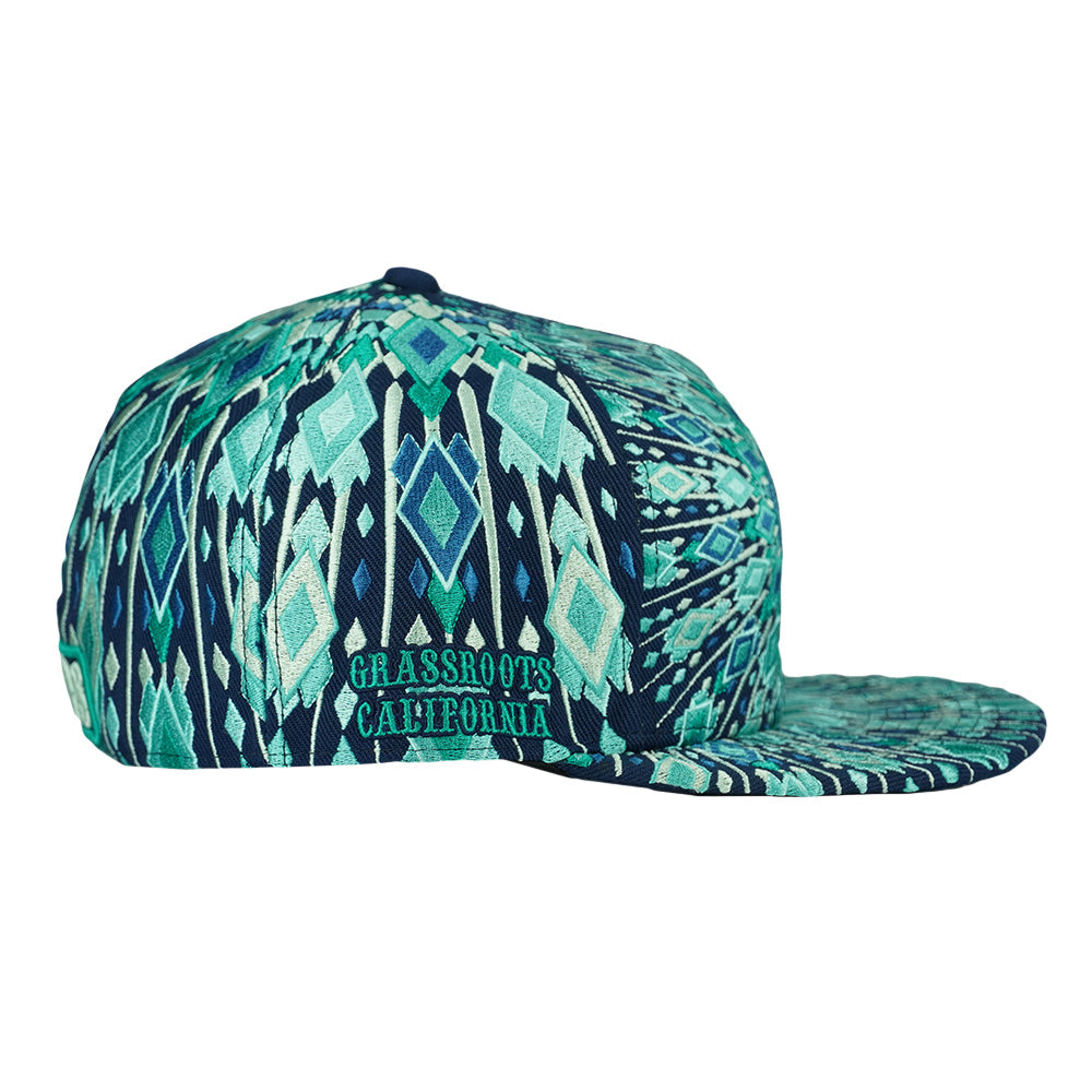 San Pedro Del Sol V3 Teal Fitted Hat Grassroots California