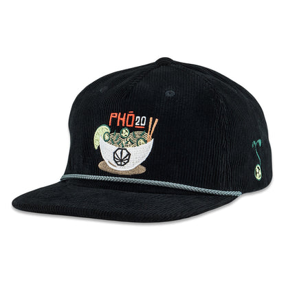 Pho 20 Black Corduroy Zipperback Hat Grassroots California