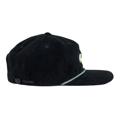 Pho 20 Black Corduroy Zipperback Hat Grassroots California