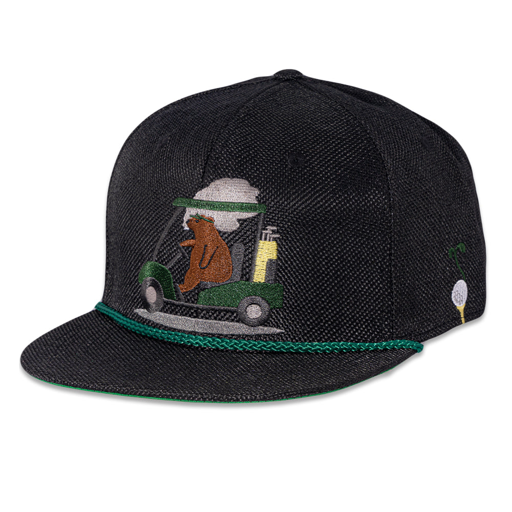 Bogey Bear Black Fitted Hat Grassroots California