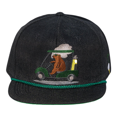 Bogey Bear Black Fitted Hat Grassroots California