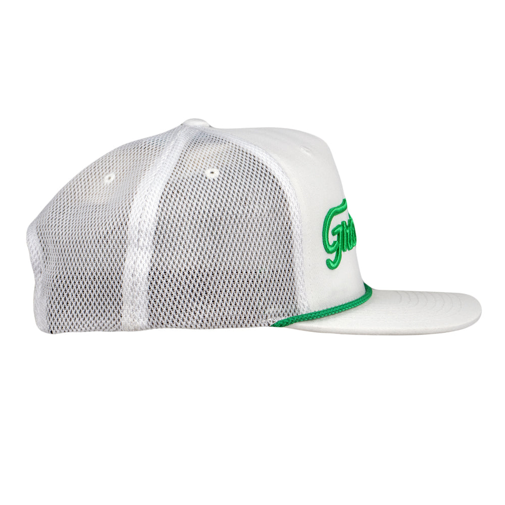 Golfroots Script White Mesh Snapback Hat Grassroots California