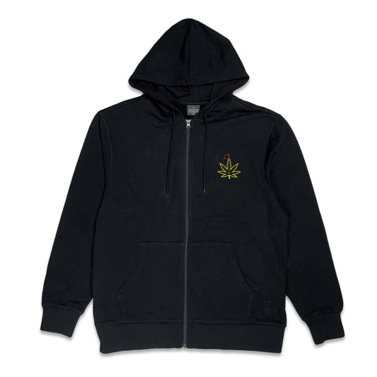 Kush Bear Black Zip Up Hoodie Grassroots California