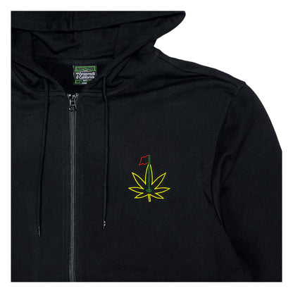 Kush Bear Black Zip Up Hoodie Grassroots California