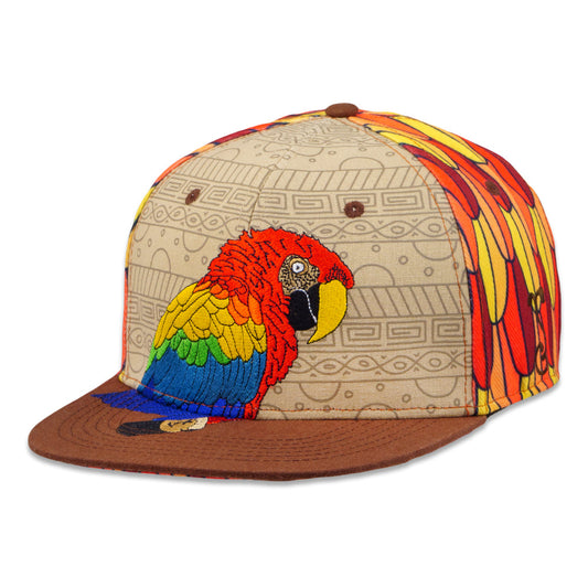 Red Macaw Feathers Fitted Hat Grassroots California