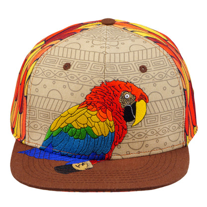 Red Macaw Feathers Fitted Hat Grassroots California