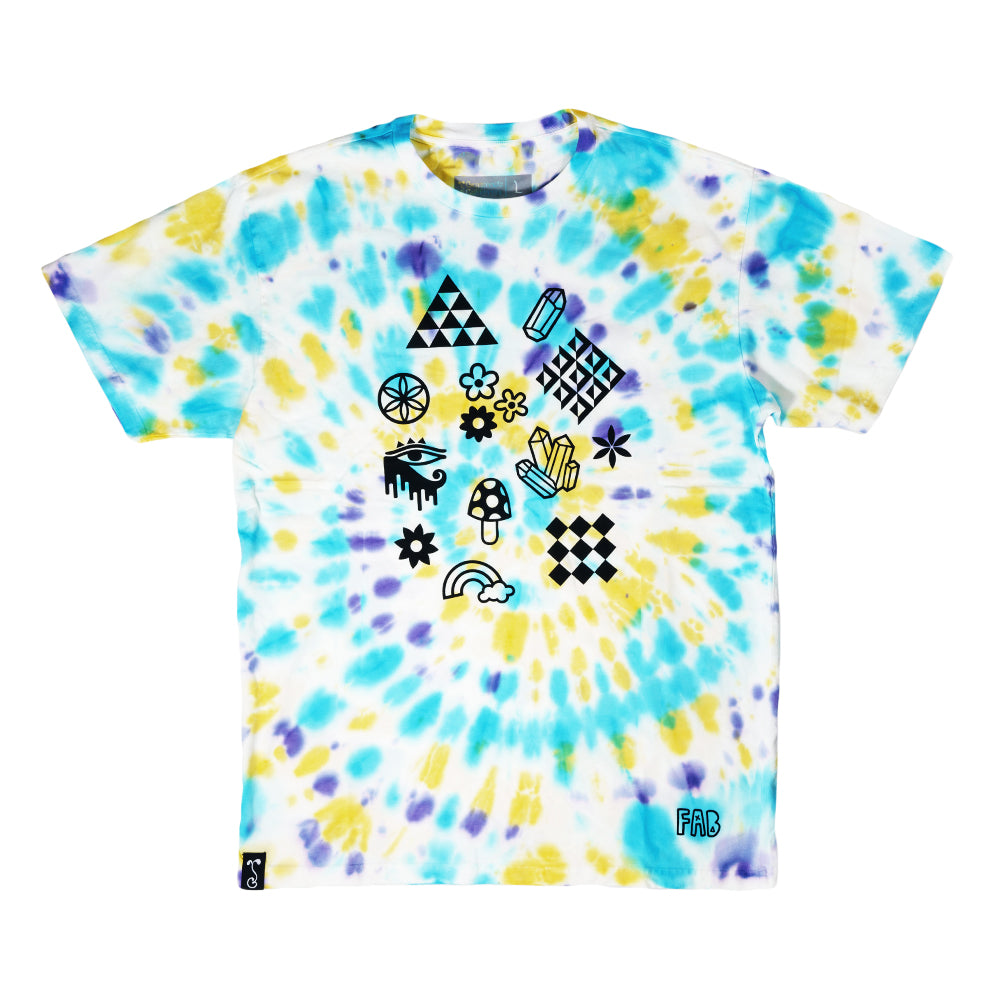 FAB Shapes Tie Dye T Shirt Grassroots California