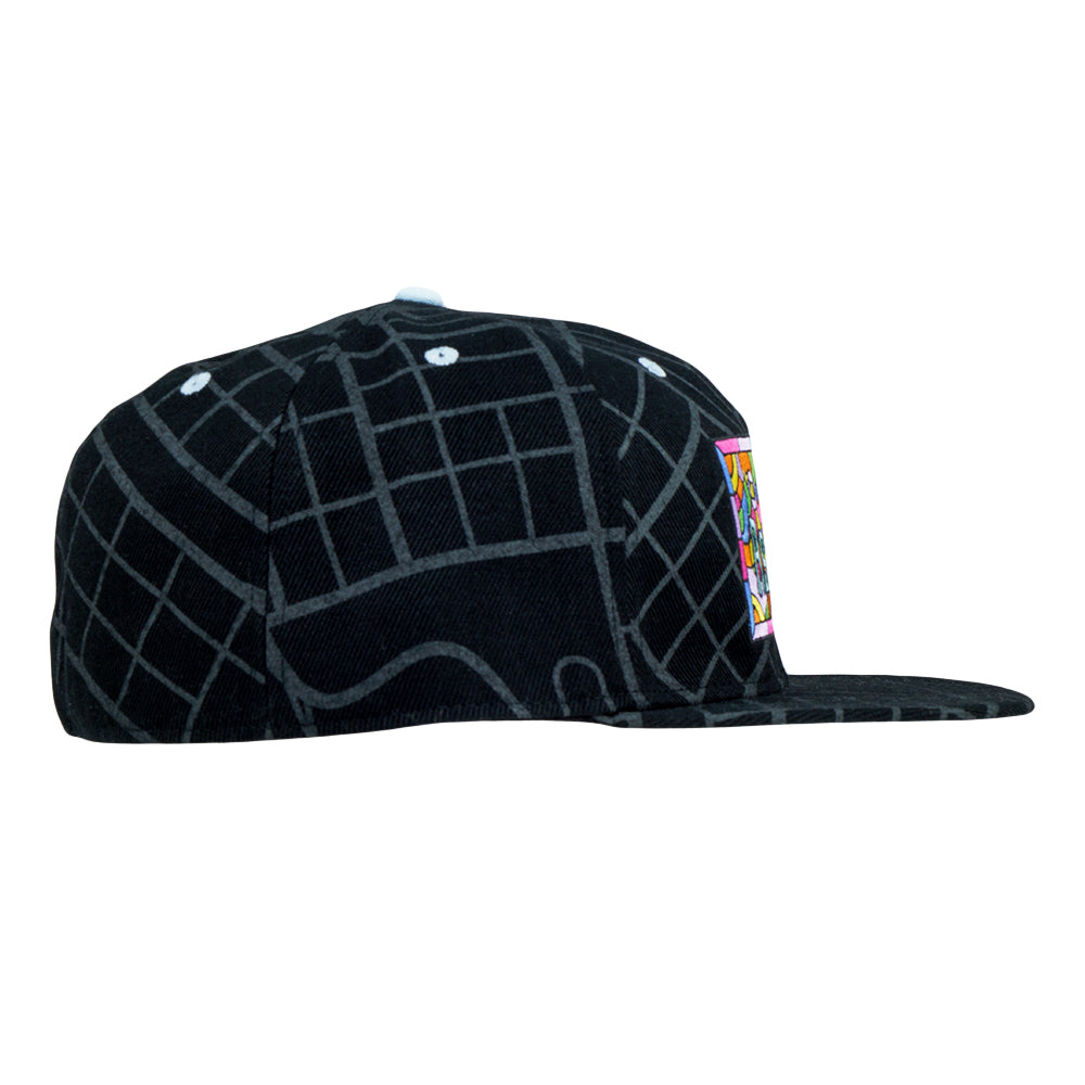 710 Ashbury Mosaic Black Fitted Hat Grassroots California