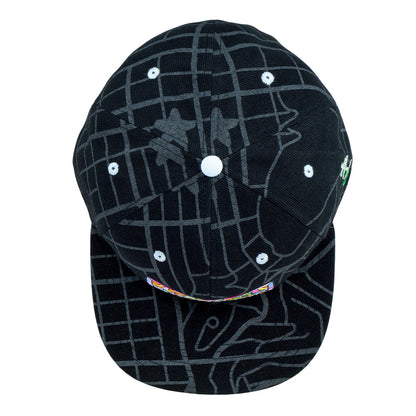 710 Ashbury Mosaic Black Fitted Hat Grassroots California