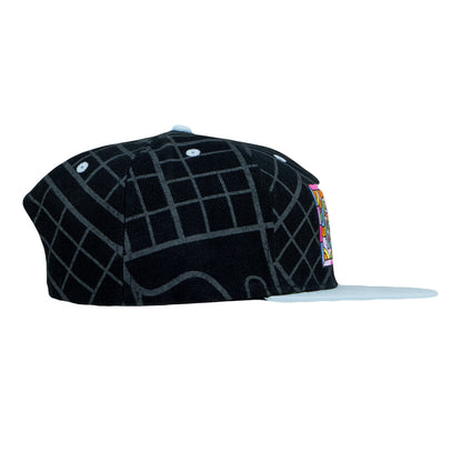 710 Ashbury Mosaic Black Snapback Hat Grassroots California